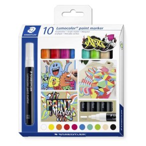 Staedtler Paint Marker - Lumocolor - rund spids - 2,4mm - 10 i assorteret farver